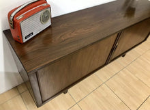 Load image into Gallery viewer, Stunning Danish Mid Century Tambour Door Sideboard Credenza Teak And Rosewood.