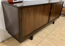 Load image into Gallery viewer, Stunning Danish Mid Century Tambour Door Sideboard Credenza Teak And Rosewood.