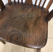 Load image into Gallery viewer, Small Antique Georgian Elm Windsor Spindle Arm Chair.