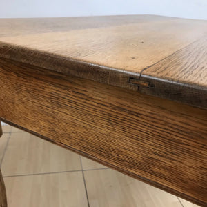 Rustic Antique Farmhouse Solid Oak Plank Top Kitchen Table Desk With Drawers.