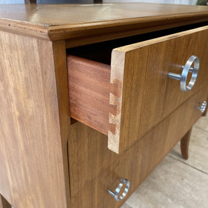 Vintage Retro Mid Century Dressing Table/Chest Of Drawers In Walnut - Wrighton.