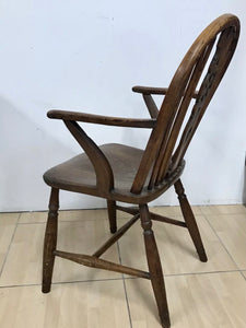 Small Antique Georgian Elm Windsor Spindle Arm Chair.