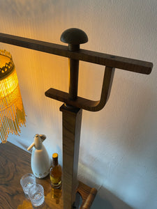 Unusual Antique Art Deco Walnut Drinks Cocktail Trolley With Adjustable Lamp.